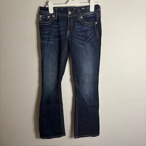 Miss Me Slim Boot Embroidered Rhinestone Jeans size 29